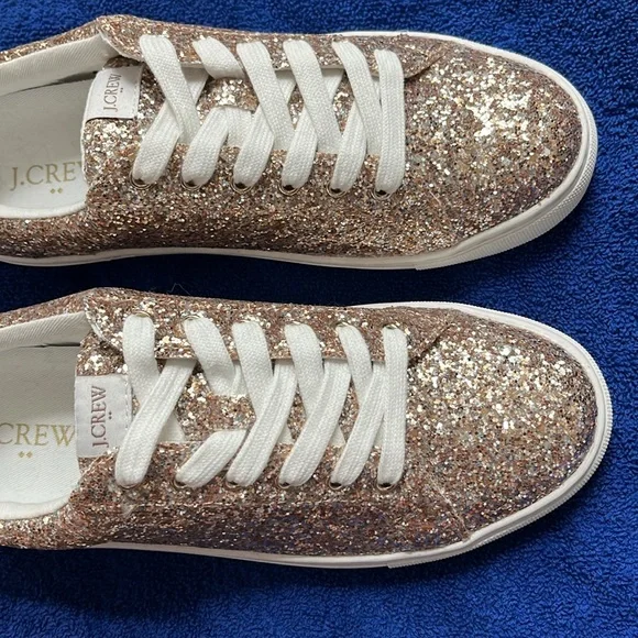NWOT J. Crew Glitter Sneakers - Picture 3 of 6